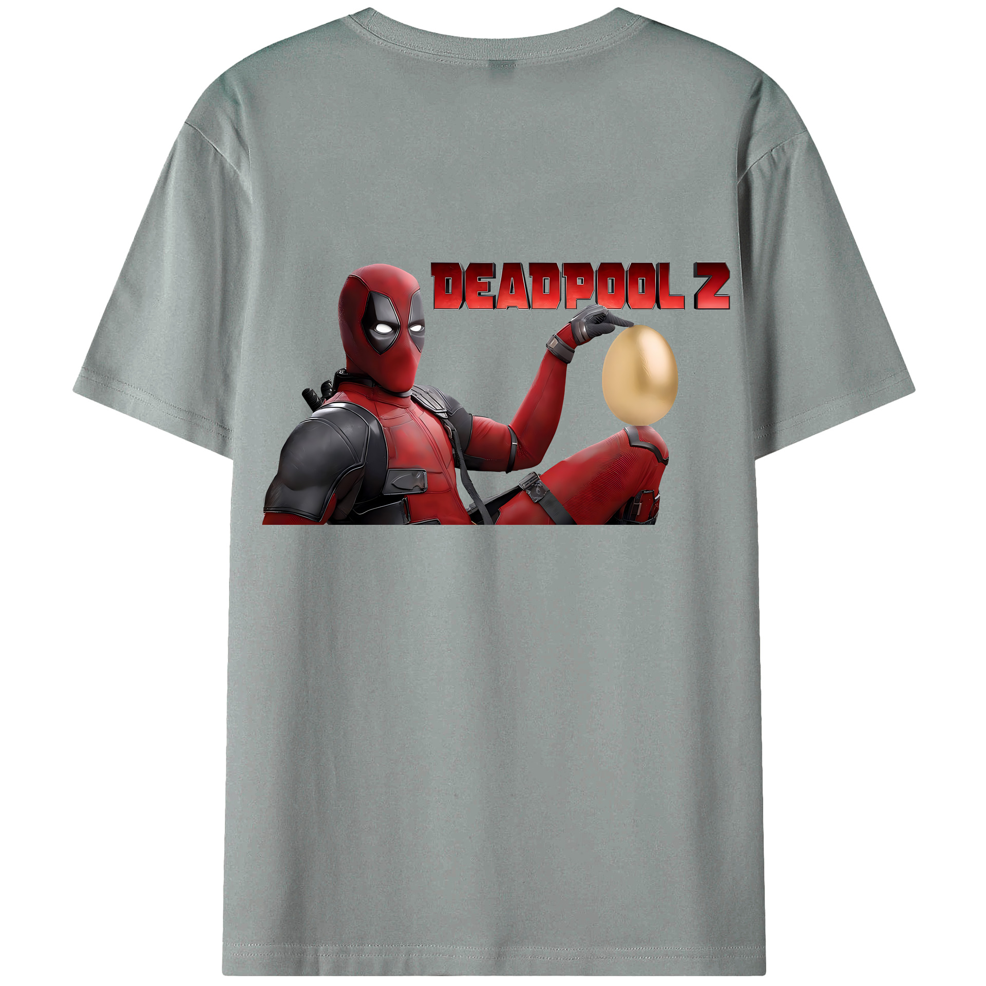 （画像用） Deadpool デッドプール 綿100％ メンズ半袖Tシャツ（バックプリント） 通気性